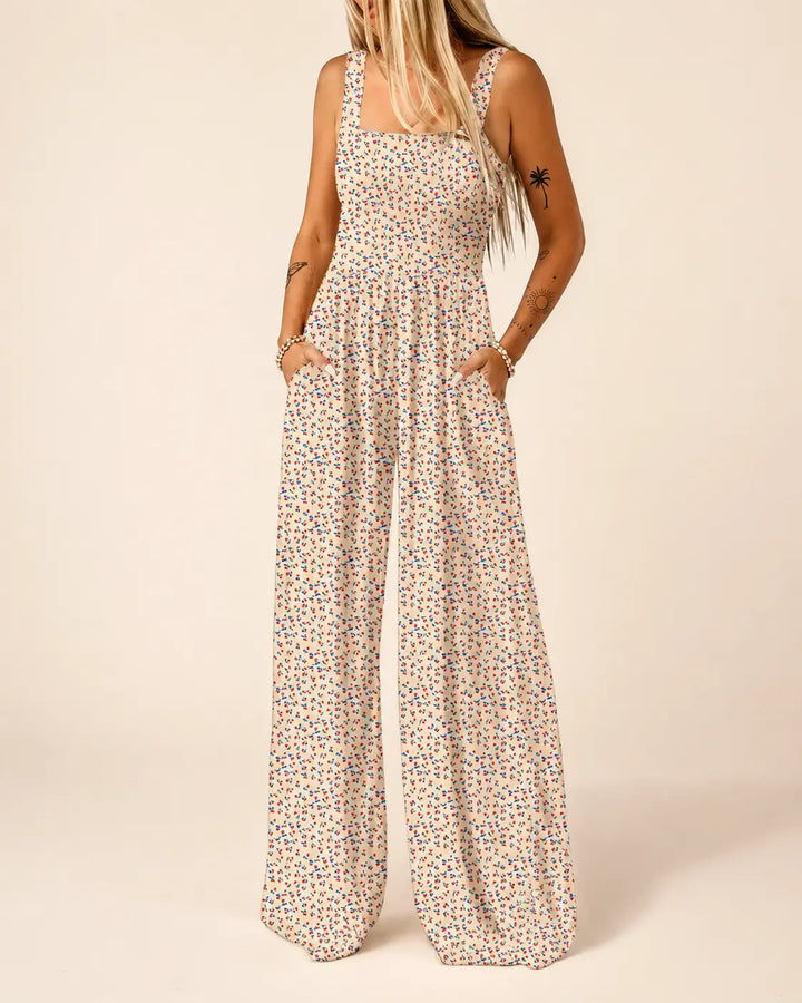Susina™ - Wide-Leg Smocked Jumpsuit