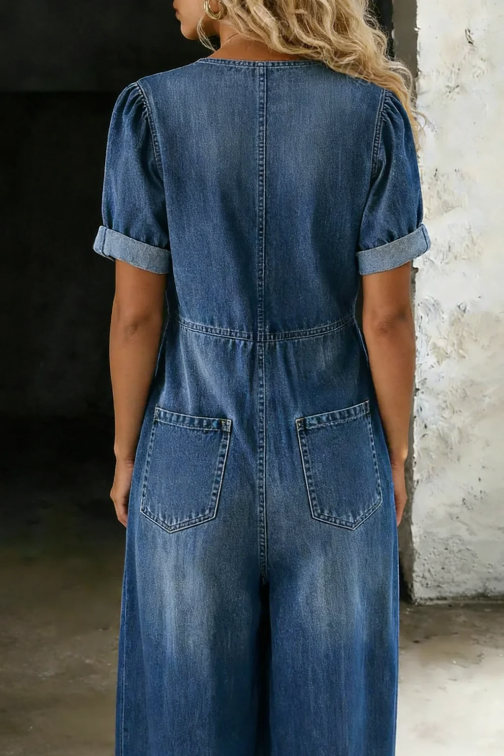 Lucie™ - Casual Tie-Front Denim Jumpsuit