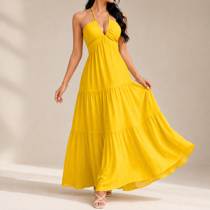 Calda™ - Grace Halter Maxi Dress