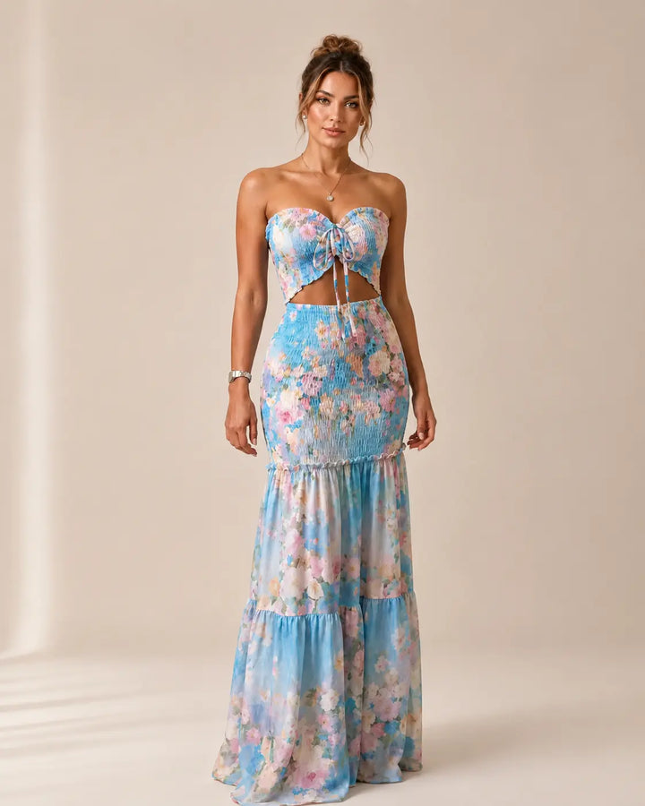 Rivelin™ - Tropical Tie-Front Maxi Set