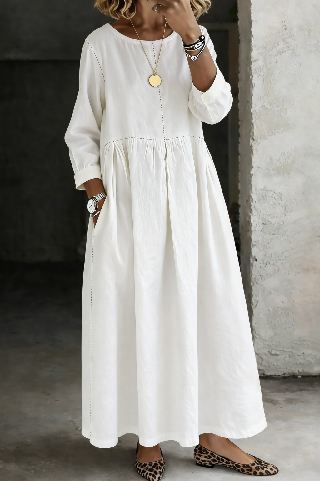 Allegria™ - Retro Denim Maxi Dress