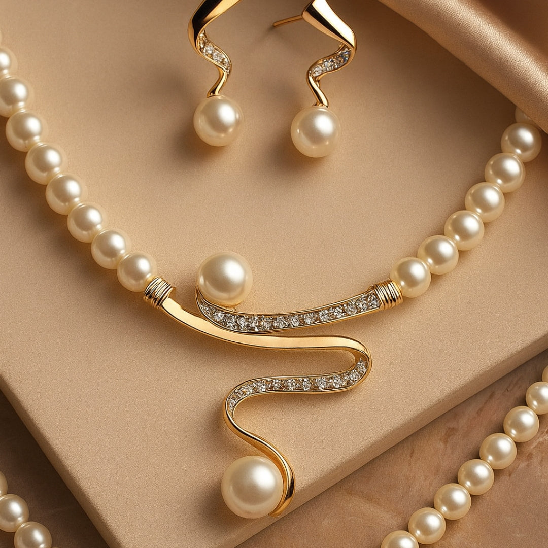 Elegant Jewelry Set with Pearls