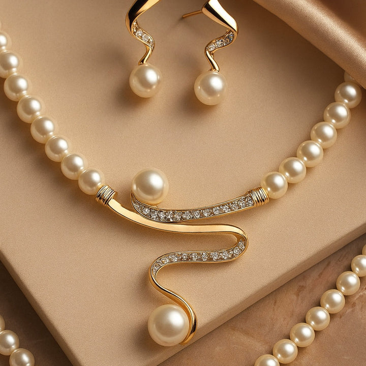 Elegant Jewelry Set with Pearls