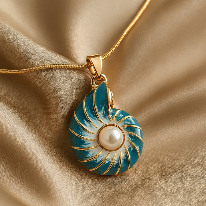 Necklace with Blue Pearl Shell