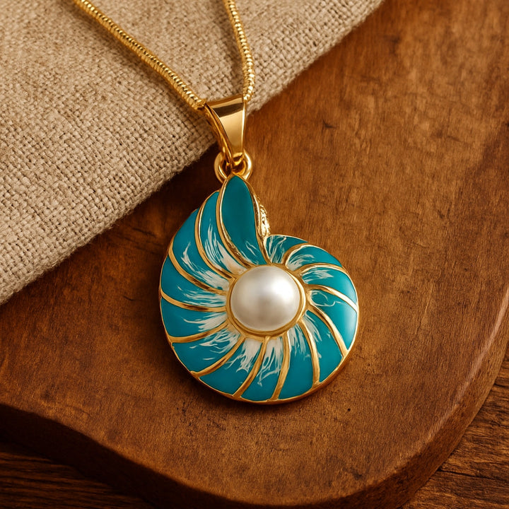 Necklace with Blue Pearl Shell