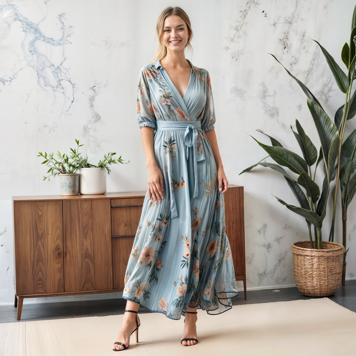 Margot™ - V-Neck Midi Dress