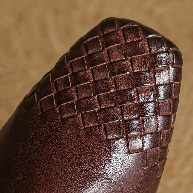 Meredith | Woven Leather Flat Mules
