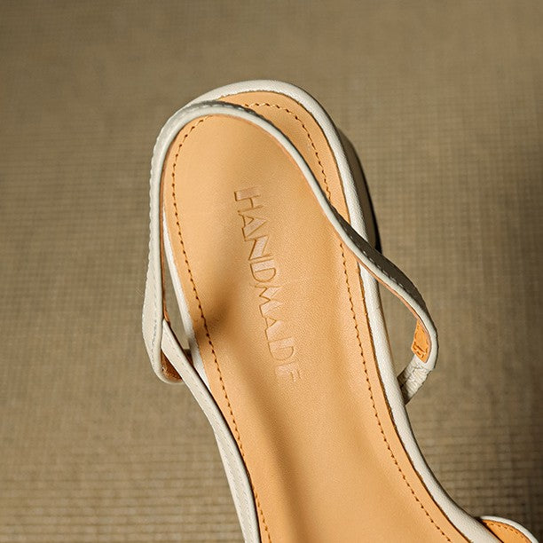 Harlow | Cap-Toe Leather Slingback Heels