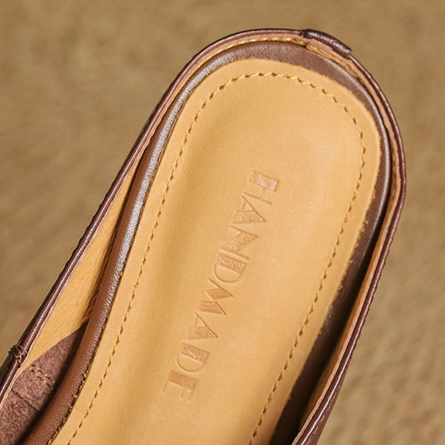 Meredith | Woven Leather Flat Mules
