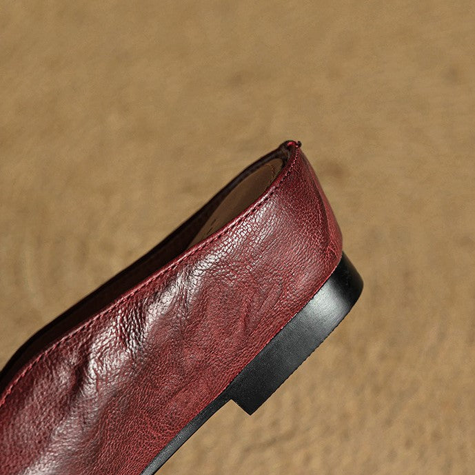 Rosalyn | Round-Toe Leather Flat Mules