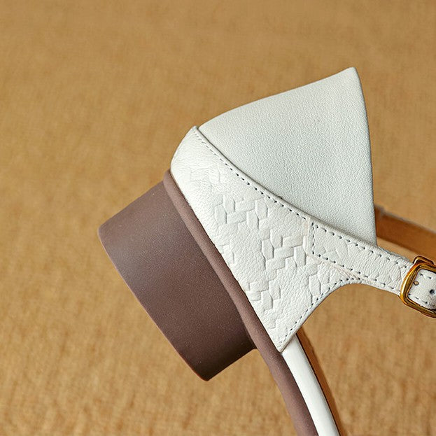 Cynthia | Woven Leather Mary-Janes