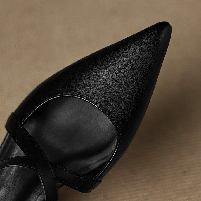 Ingrid | Cross-Strap Leather Mules