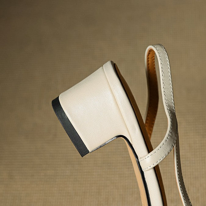 Harlow | Cap-Toe Leather Slingback Heels