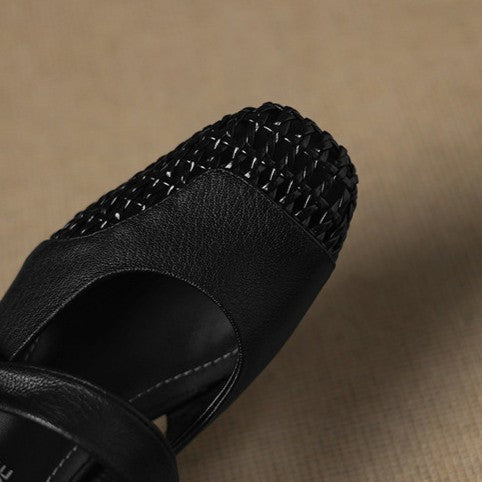 Eloise | Woven Leather Mary-Janes