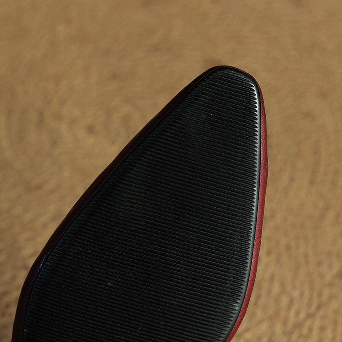 Rosalyn | Round-Toe Leather Flat Mules