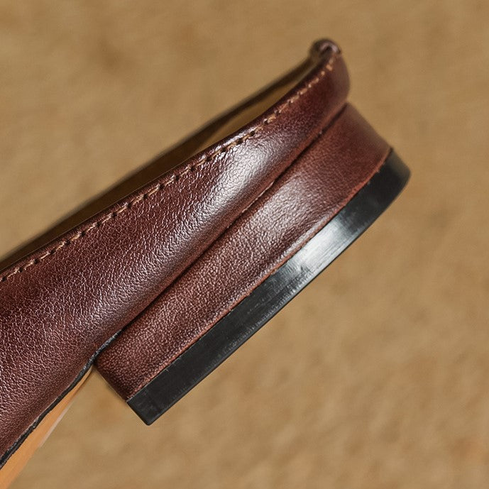 Meredith | Woven Leather Flat Mules