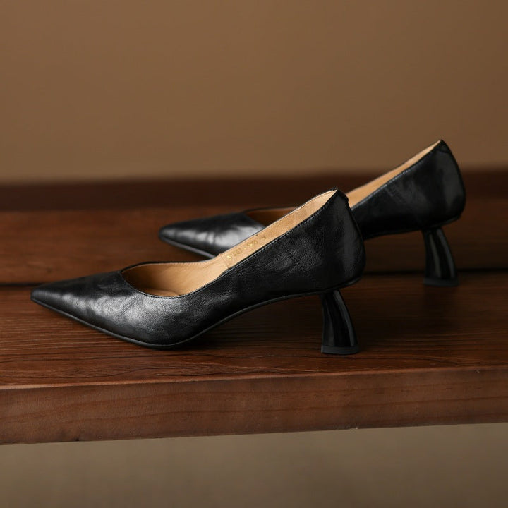 Maureen | Pointed Lambskin Sculpted Pumps