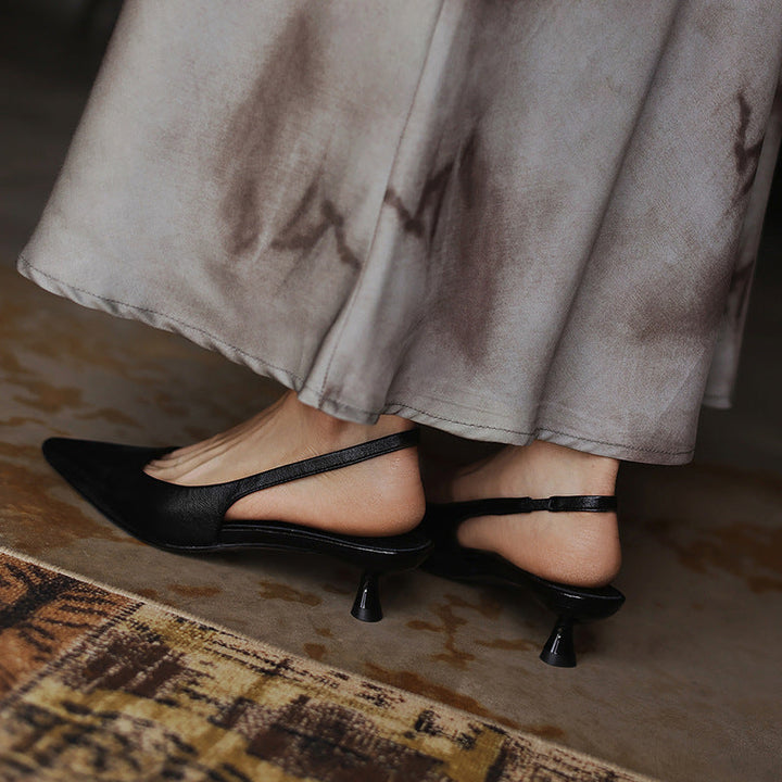 Lillian | Lambskin Leather Slingback Heels
