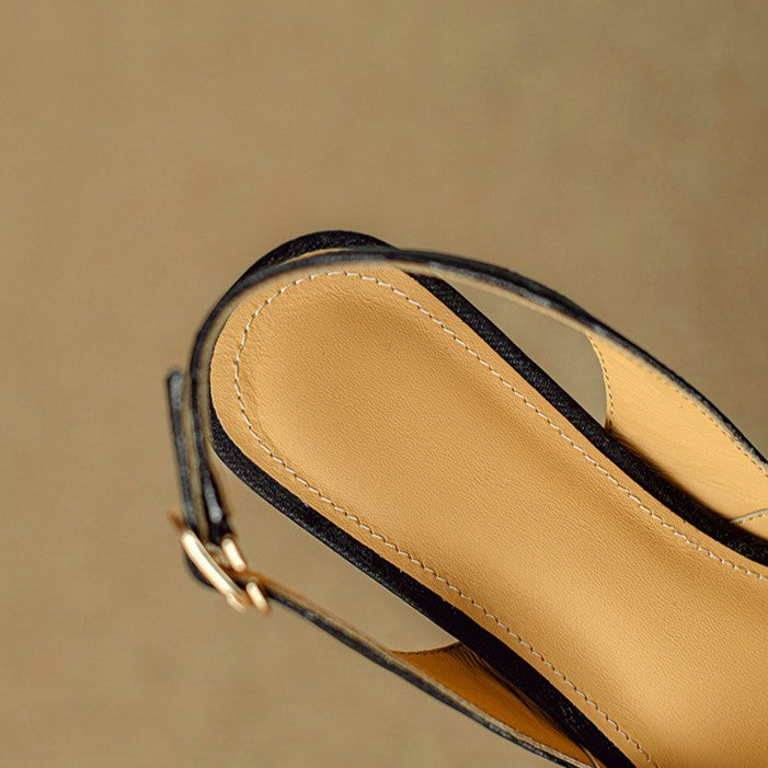 Josephine | Woven Leather Slingback Heels
