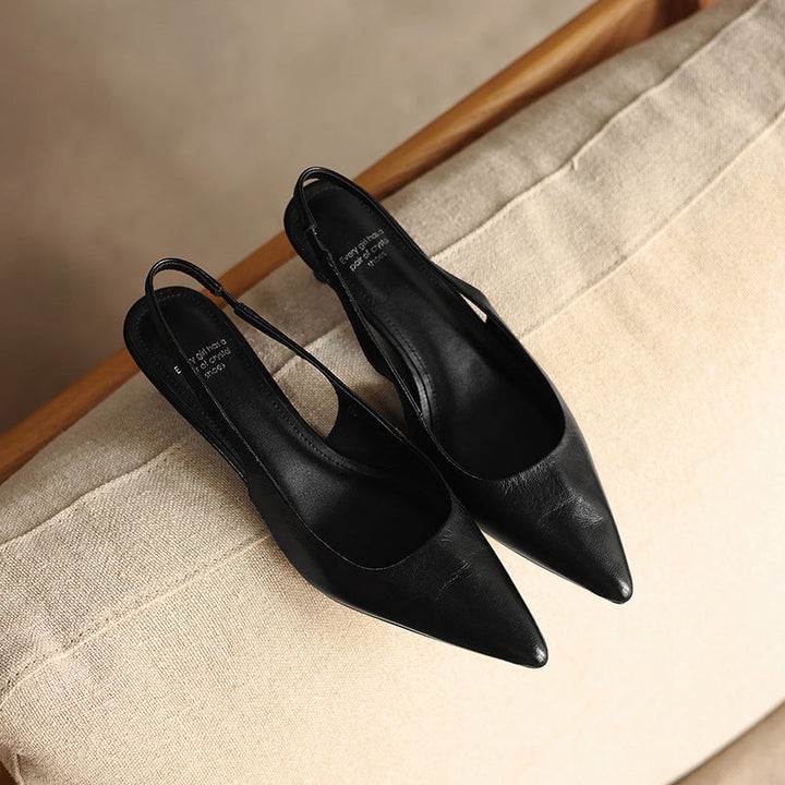 Lillian | Lambskin Leather Slingback Heels