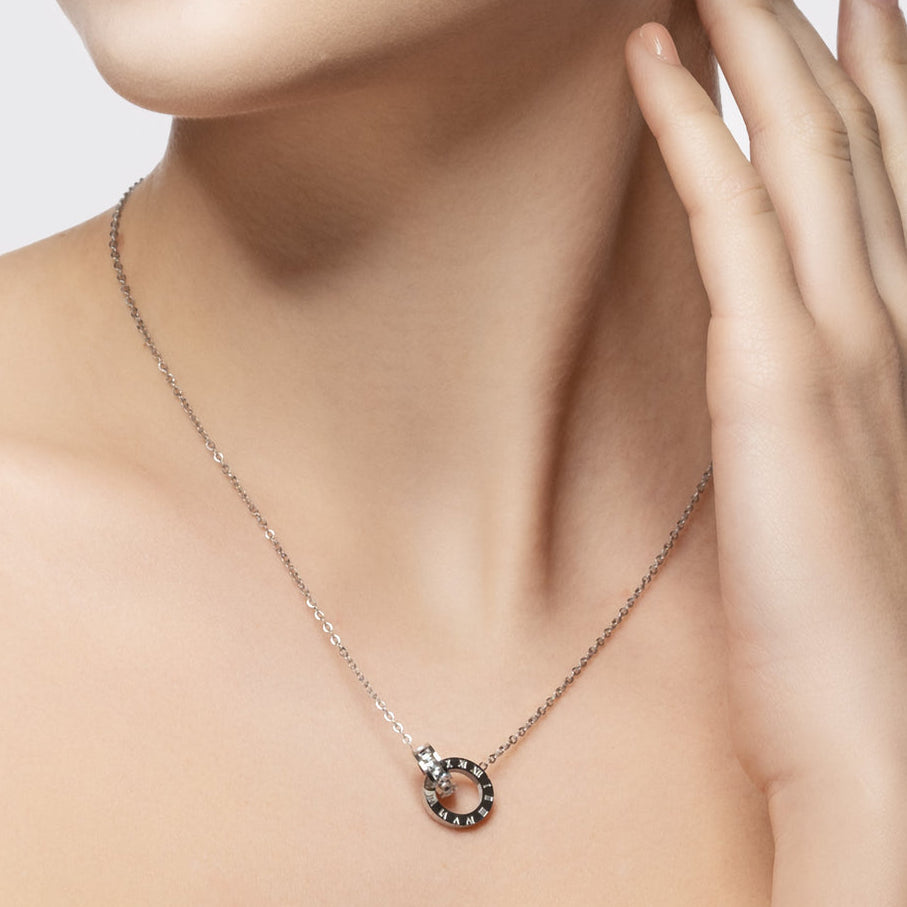 Endless Circle Pendant in White Gold
