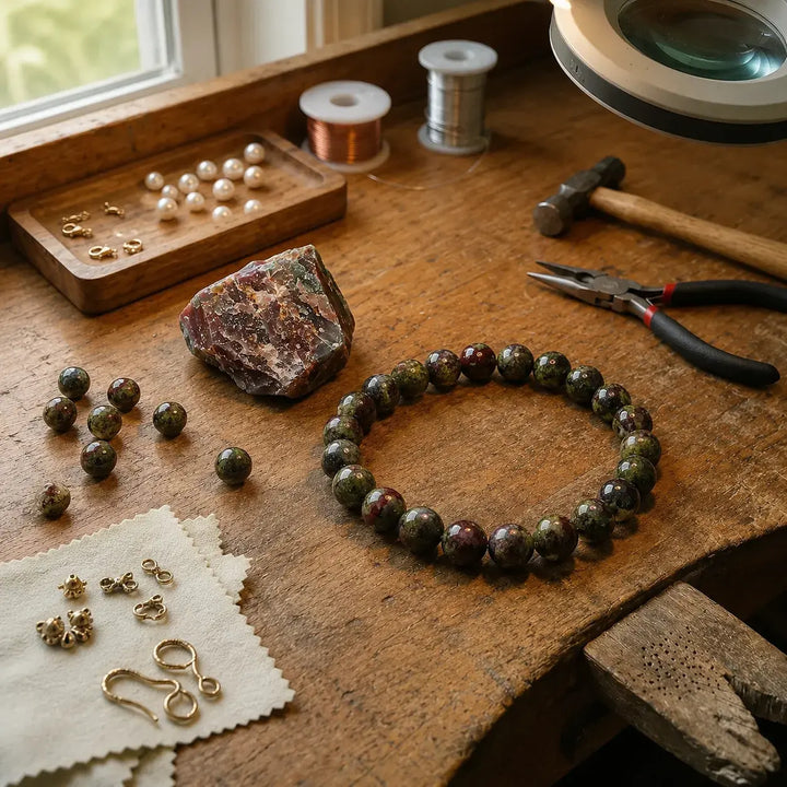 Dragon blood jasper healing bracelet gift-ready for a loved one