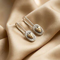 Retro Heart Earrings Featuring Gold Accents