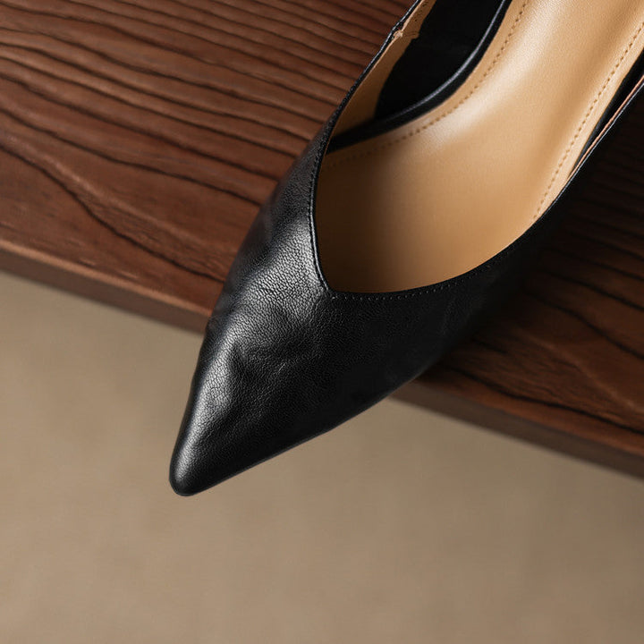 Maureen | Pointed Lambskin Sculpted Pumps