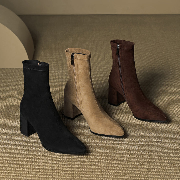 Élan Suede Leather Ankle Boots