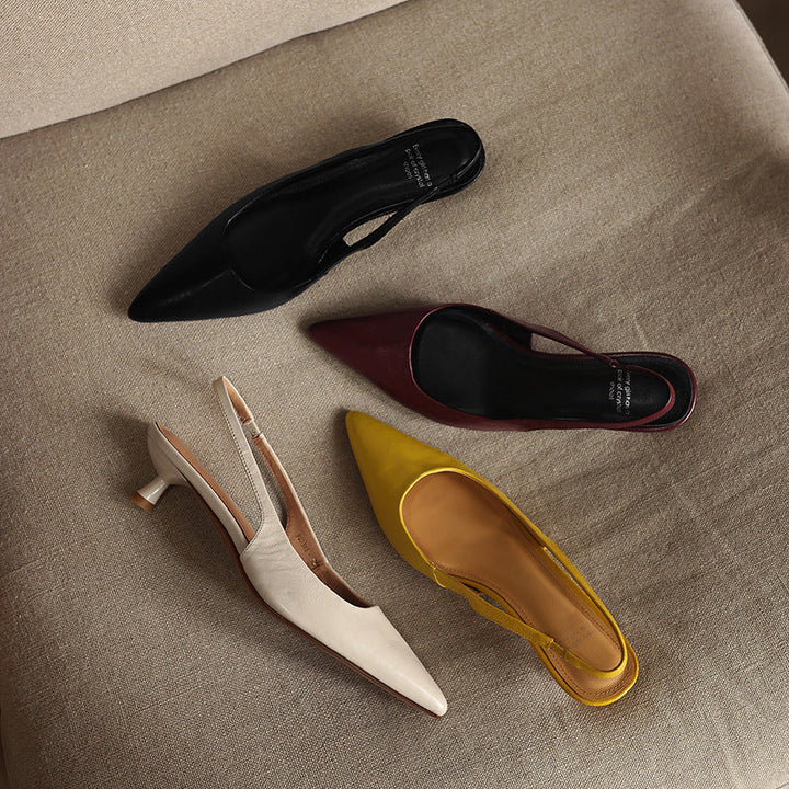 Lillian | Lambskin Leather Slingback Heels