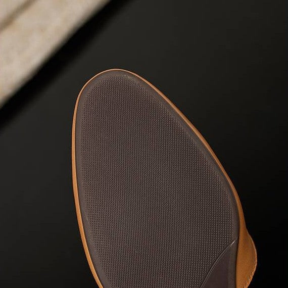 Carol | Cross-Strap Leather Block Heels