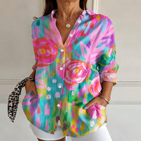 Colorful Floral Watercolor Top