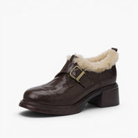 Maribel | Shearling-Lined Leather Oxford Heels