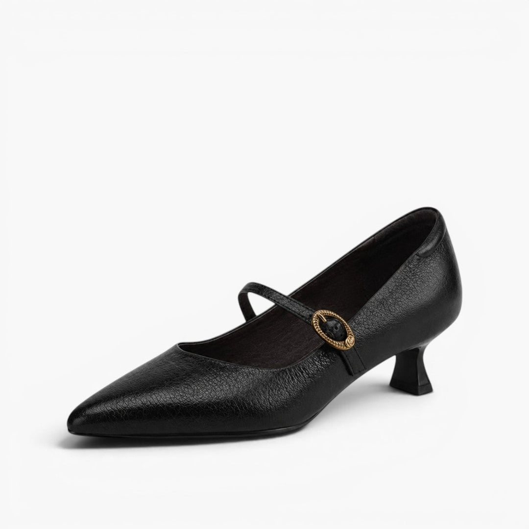 Rosalie kitten heels, soft leather insole detail