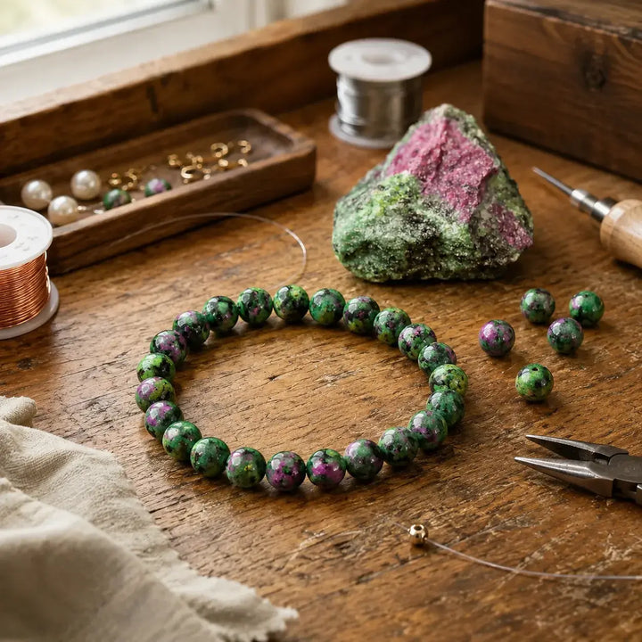 Epidote healing bracelet gift-ready for a loved one