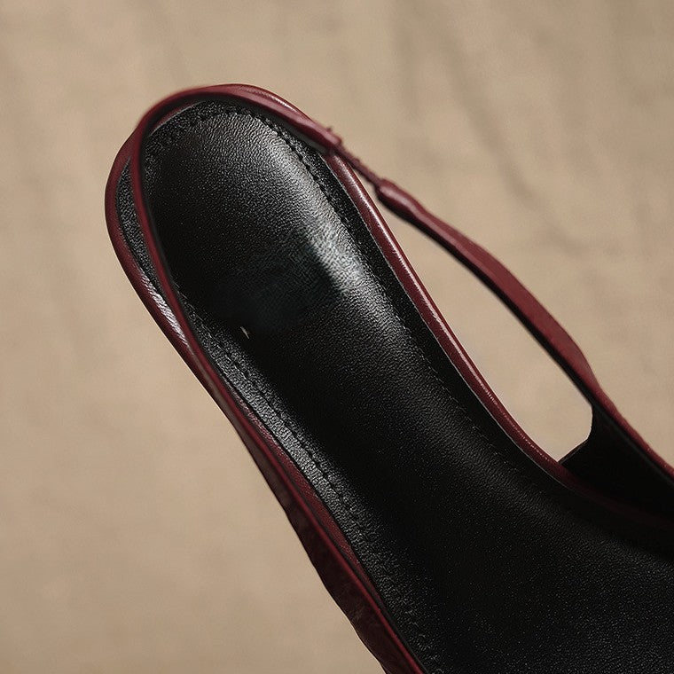 Lillian | Lambskin Leather Slingback Heels