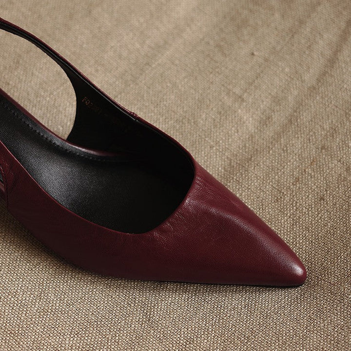 Lillian | Lambskin Leather Slingback Heels
