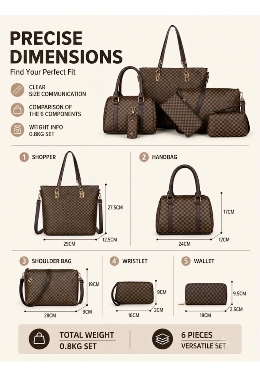 Fiorenza™ - 6-Piece Luxury Bag Set