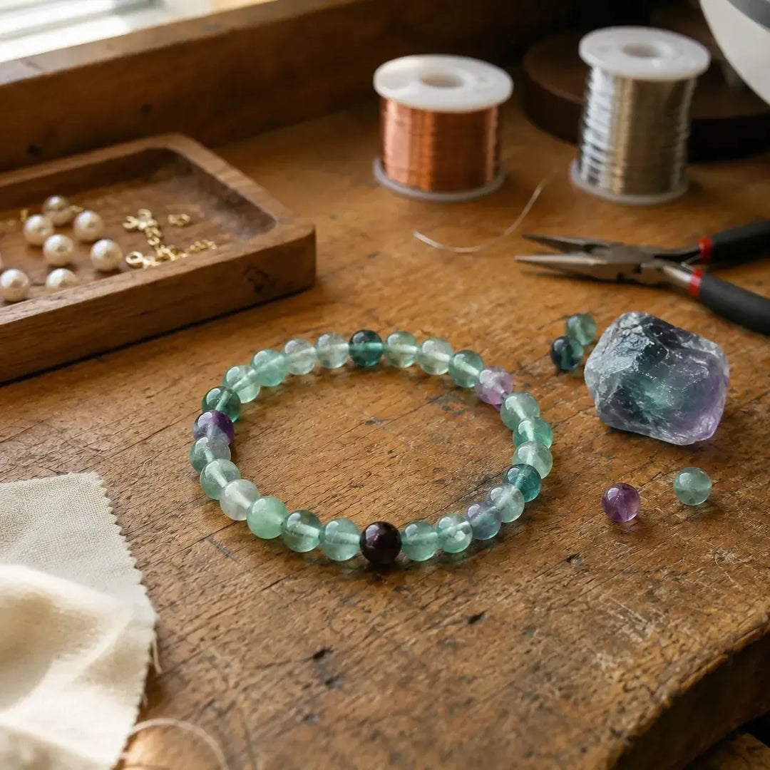Fluorite healing bracelet gift-ready for a loved one