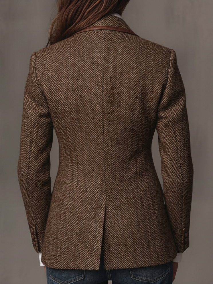 Herringbone Panel Blazer