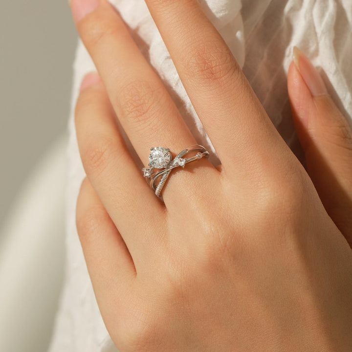 Starry Sky Ring with White Gold and Zirconia