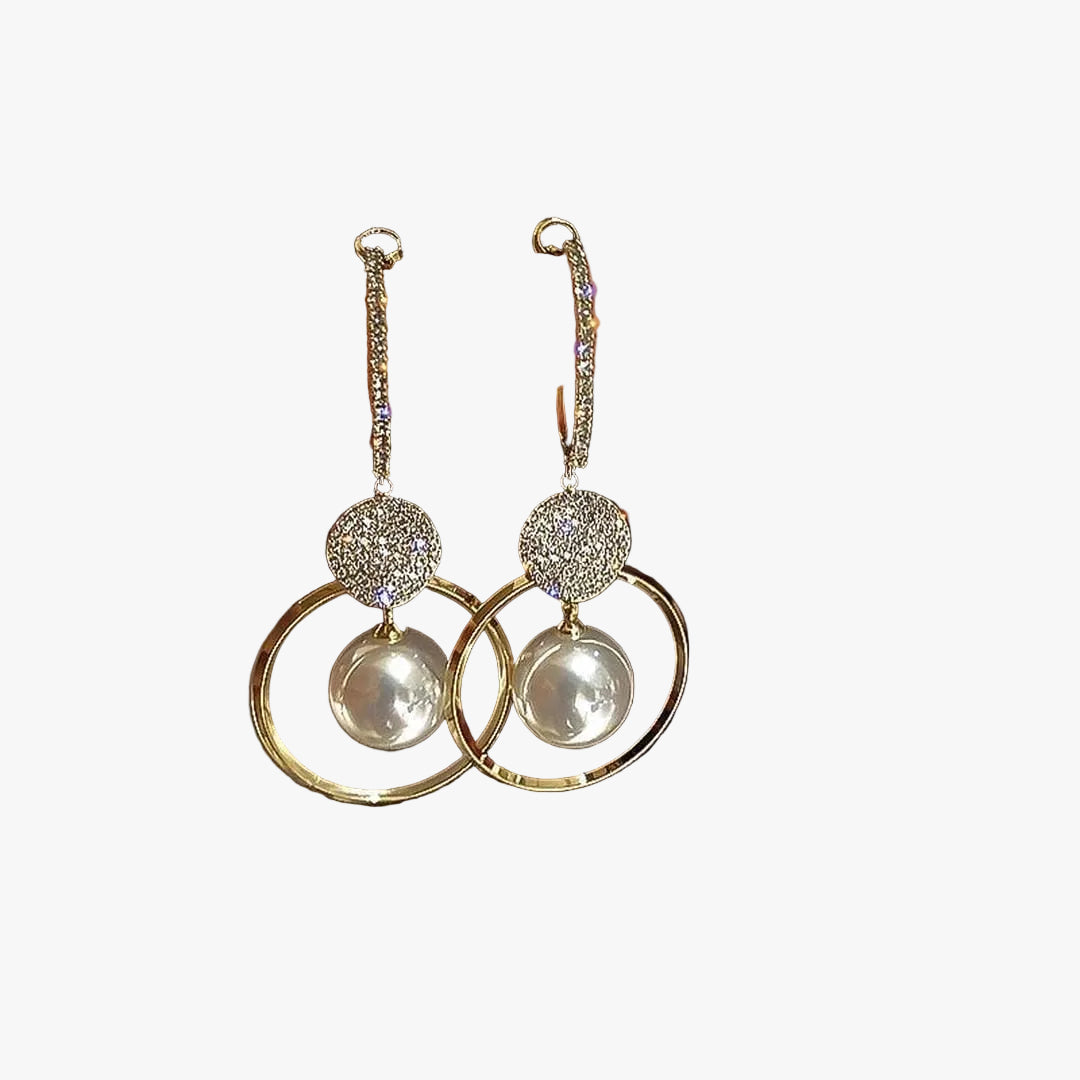 Freshwater Pearl and Diamond-Embellished Ball Earrings