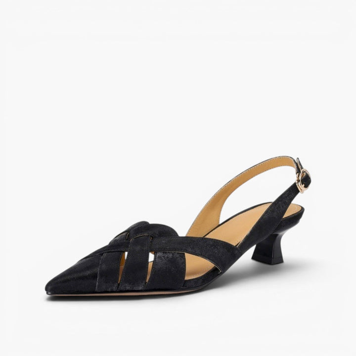 Josephine | Woven Leather Slingback Heels
