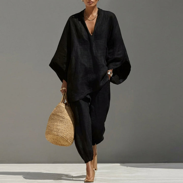 Marina | Completo Casual Due Pezzi con Collo a V per Donna