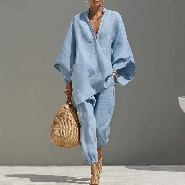Marina | Completo Casual Due Pezzi con Collo a V per Donna