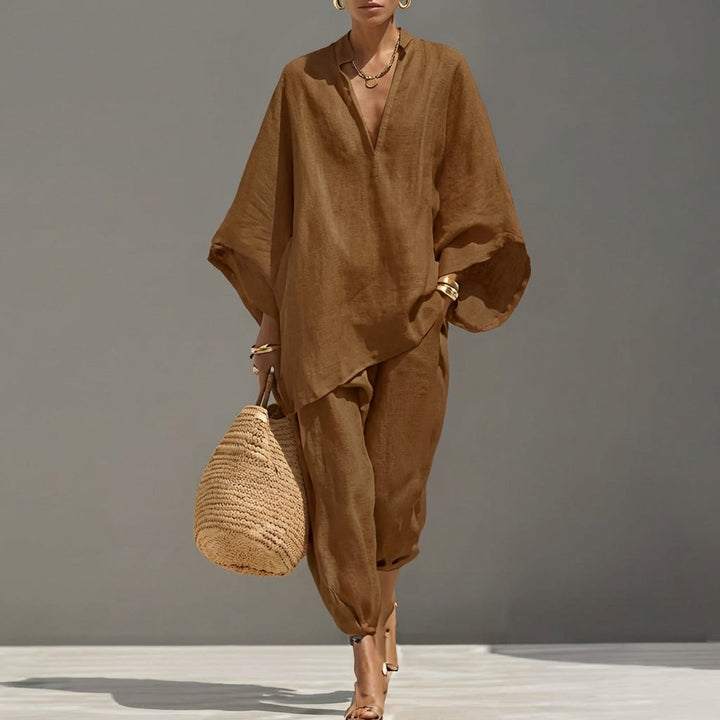 Marina | Completo Casual Due Pezzi con Collo a V per Donna