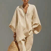 Marina | Completo Casual Due Pezzi con Collo a V per Donna