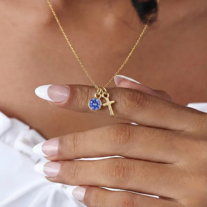 Serafina™ - Birthstone Cross Necklace
