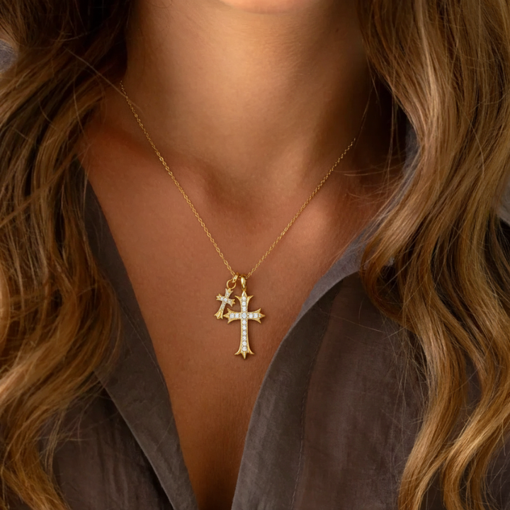 Colombe™ - Double Cross Pendant Necklace