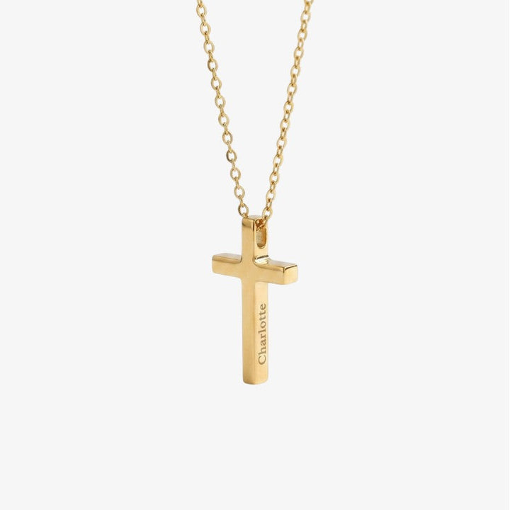 Éternelle™ - Custom Engraved Cross Pendant Necklace